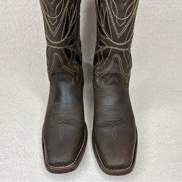 Botas Jaca Mexican Leather Western Boots Women’s 7.5 Brown Cutout Cowgirl Boho - Picture 11 of 16